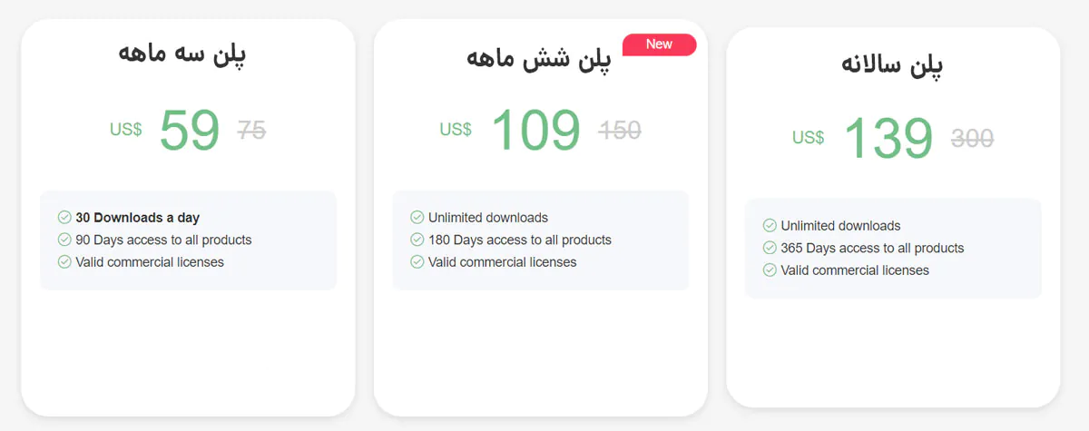 هزینه اشتراک پرمیوم Pngtree