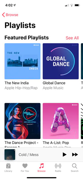 پلی لیست های Apple Music