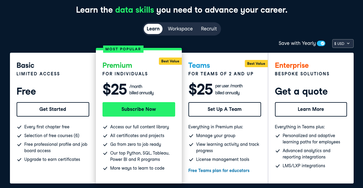 اشتراک datacamp